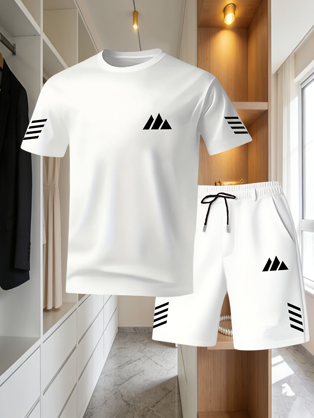 Style Set Fashion Trend Men'S Fashion Casual Round Neck Short Sleeve Set Men'S Fashion Set Popular T-Shirt Set T-Shirt And Shorts
