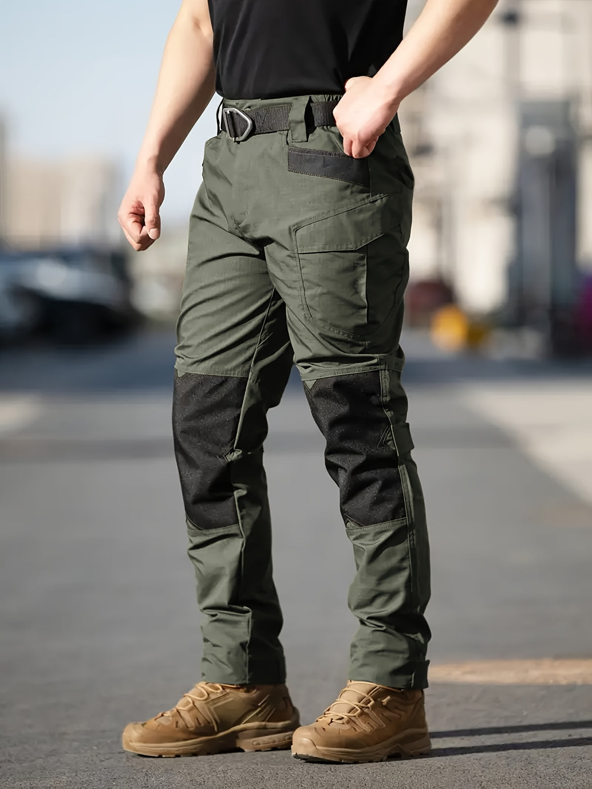Men'S Tactical Cargo Pants with Multi-Functional Pockets Durable Fabric- Regular Hiking, Outdoor And Casual Wear, Hiking Pants| Reinforced Pocket Design, Camping Gear (Without Waist Belt)