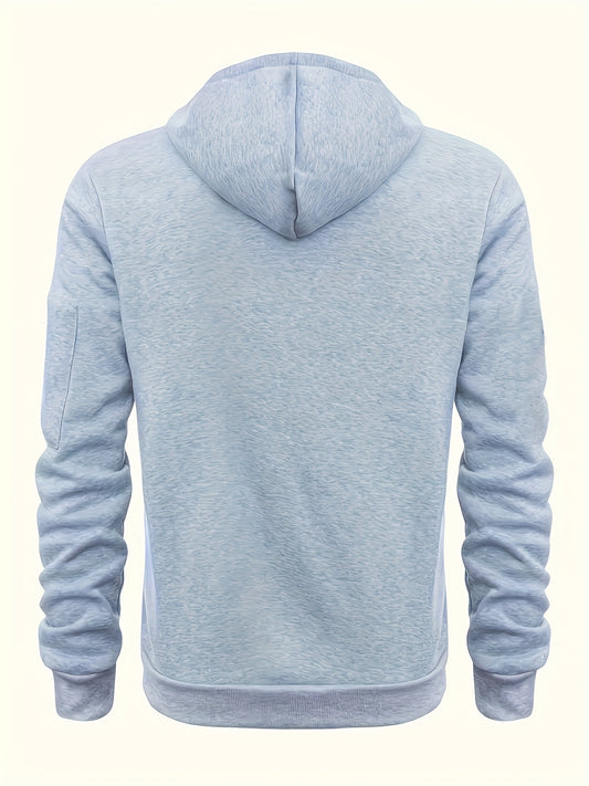 2pcs Men's Autumn Winter Set/Western Style Outdoor Half-Zip Sweatshirt/Cargo Pocket Long Pants