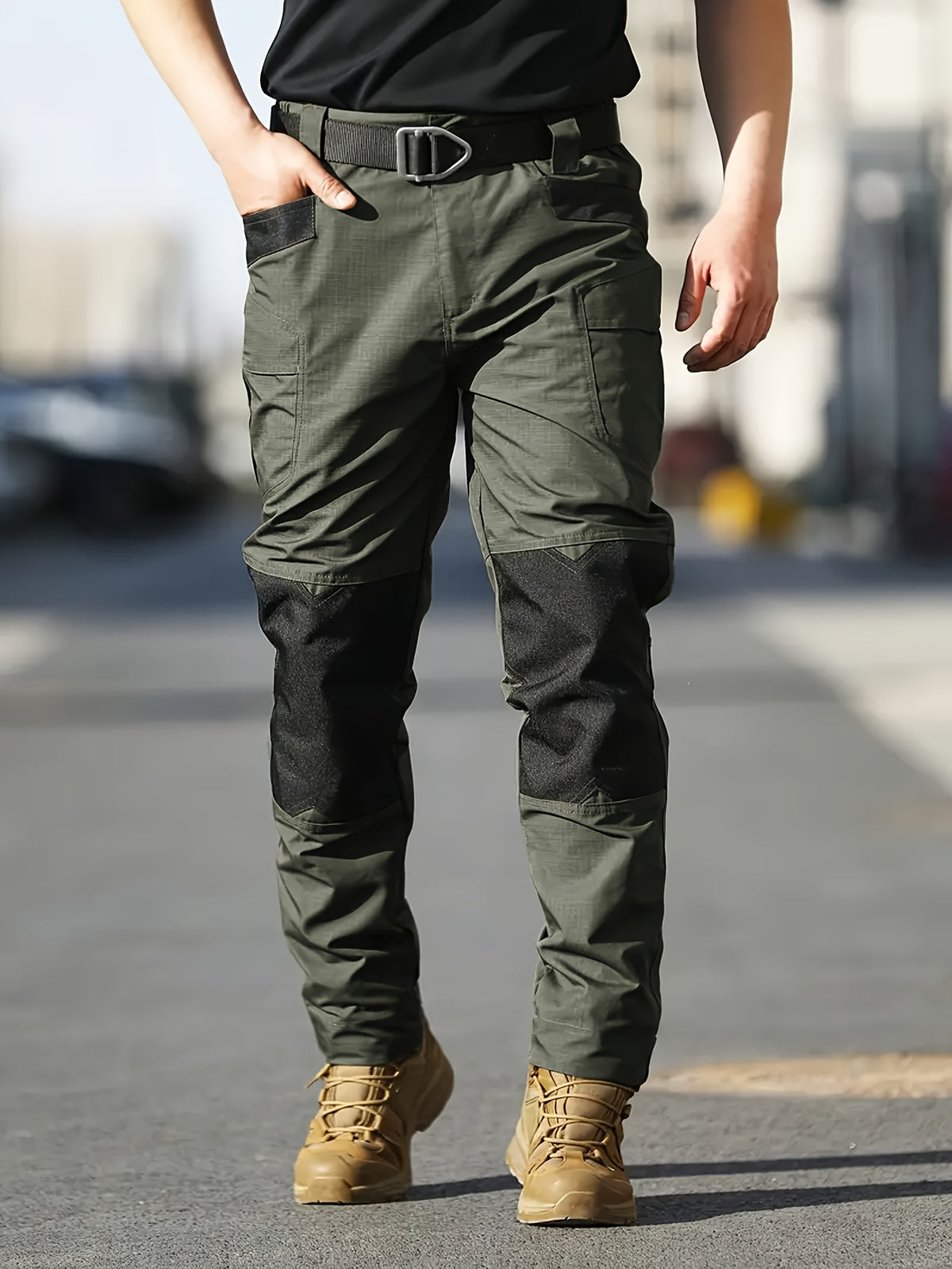 Men'S Tactical Cargo Pants with Multi-Functional Pockets Durable Fabric- Regular Hiking, Outdoor And Casual Wear, Hiking Pants| Reinforced Pocket Design, Camping Gear (Without Waist Belt)