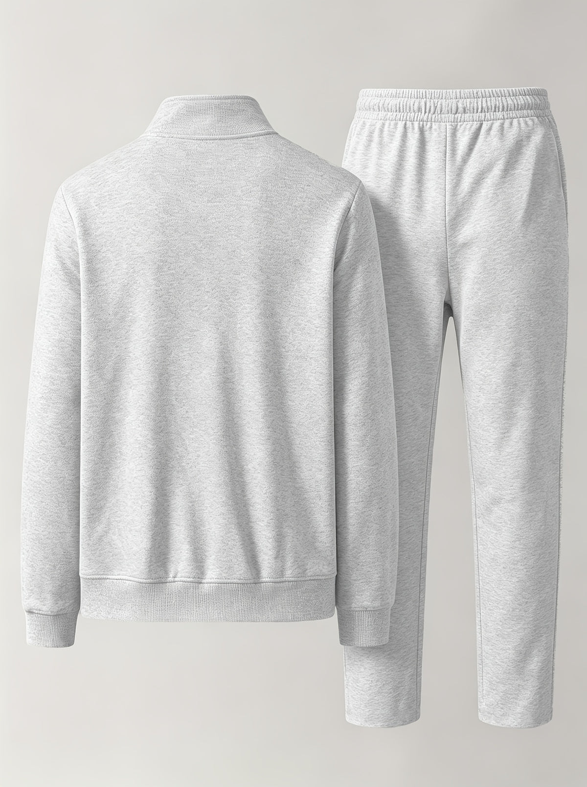 Men's 2pcs Set: Fashionable Casual Zip-Up Cardigan Jacket and Pants with Pockets, Regular Fit, Slightly Stretchy Fabric, Easy to Clean