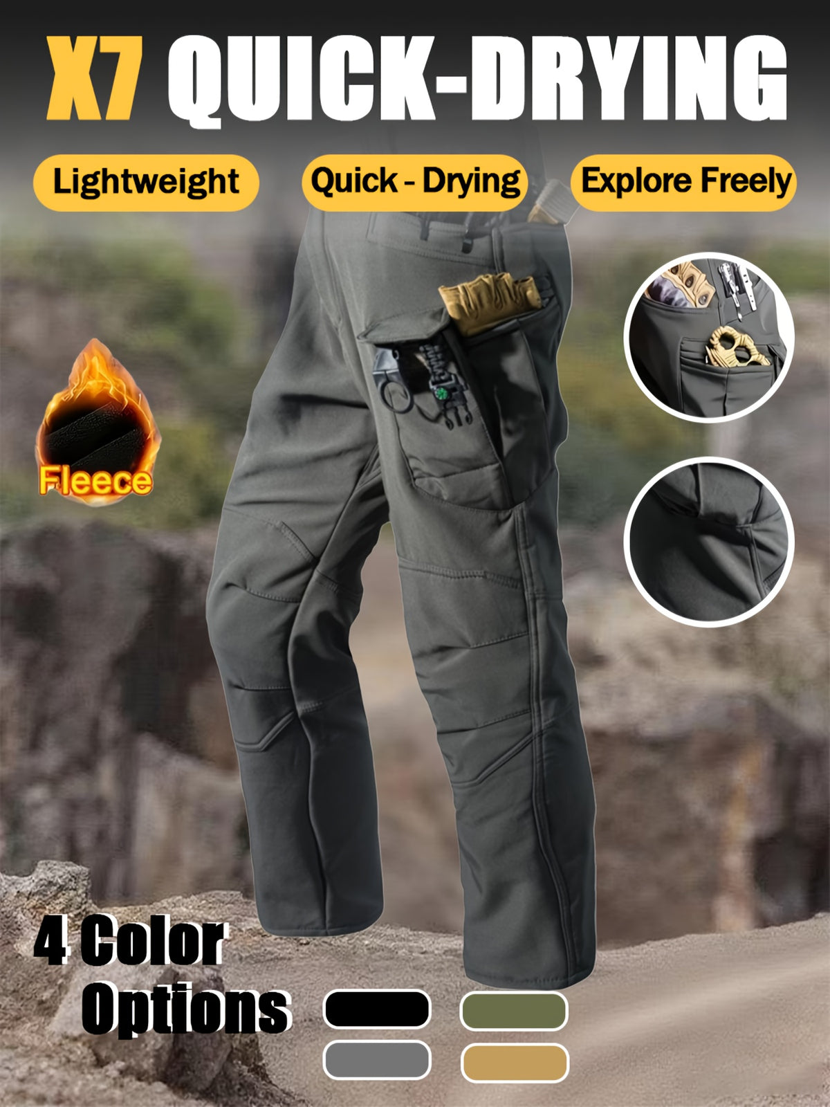New Tactical Clothing Set for Outdoor Hiking, Hunting And Leisure, Includes a Fleece-Lined Warm Jacket And Multi-Pocket Work Pants. Suitable for Autumn And Winter Mountaineering, Skiing, Fishing, Cycling, Camping, Outdoor Activities, And Casual Wear