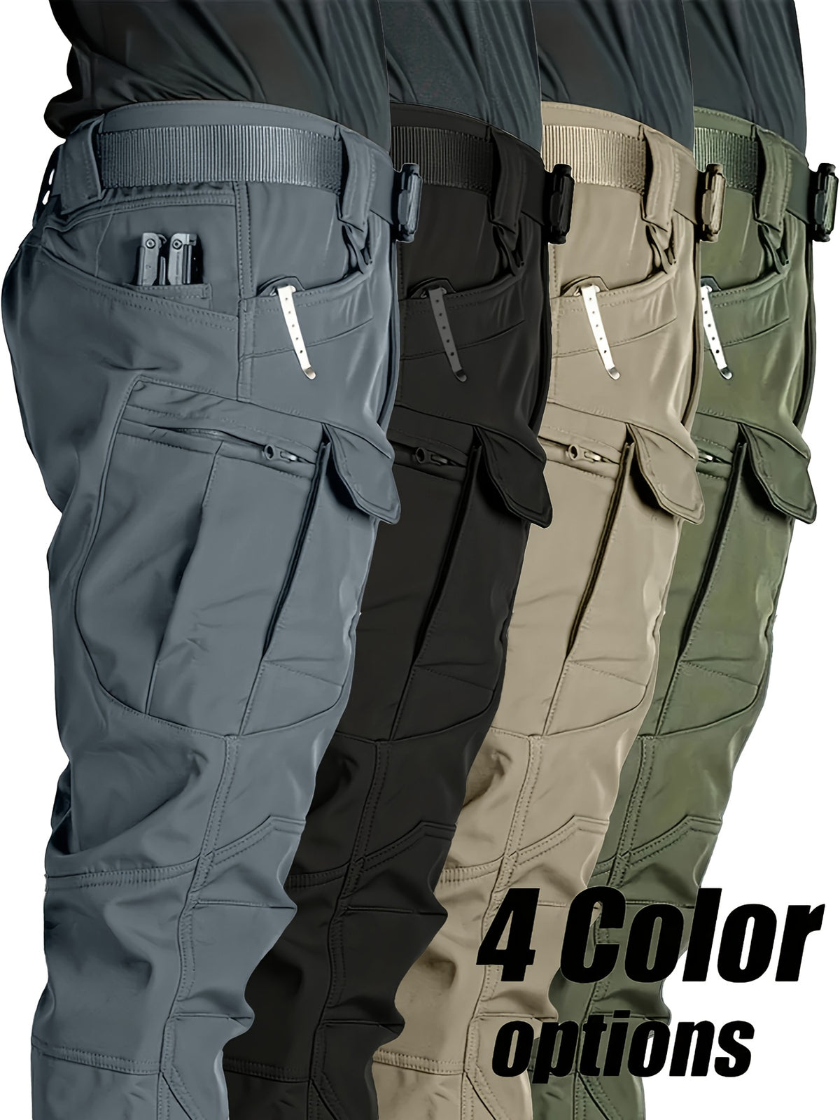 [Machine Washable] Men's Tactical Cargo Pants - Stretch Fabric with Multiple Pockets, Regular Fit, Machine Washable - Elastic Waist for Everyday Comfort - Durable Outdoor Hiking and Casual Workwear - Casual Cargo Pants