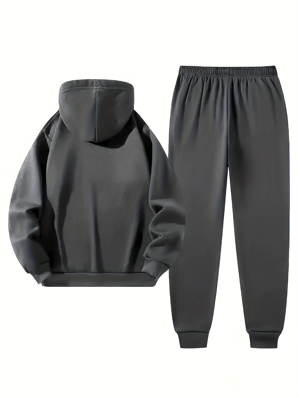 Halloween Men'S Paris Letter Print Hoodie And Drawstring Tracksuit Set Essential Fall And Winter Outfit Daily Outdoor Wear High-Quality Digital Print, Highly Elastic Fabric, Valentine'S Day Gift