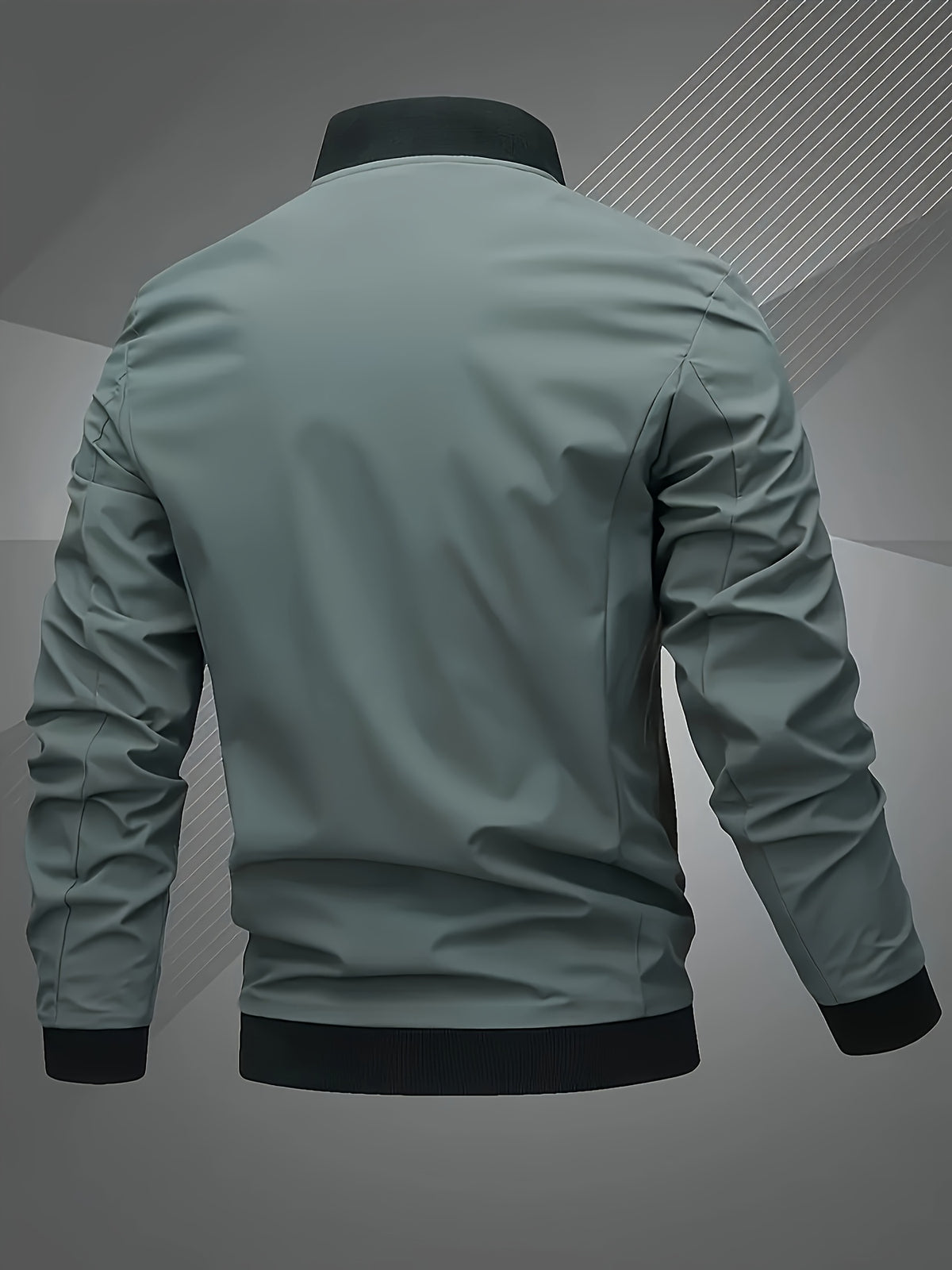 Windproof Jacket: Men's Pilot Jacket with Letter Embroidery and Full Zip Closure, Suitable for Outdoor Sports, Hiking, and Urban Commuting - Machine Washable, Polyester Fiber, Casual, Fashionable, and Versatile Black Jacket, a Must-Have for Stylish