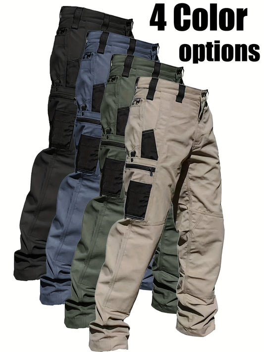 Men'S Tactical Cargo Pants | Heavy-Duty Work Trousers with Multiple Utility Pockets, Adjustable Waistband - Ideal for Hunting, Hiking, Construction, And Casual Wear | Durable, Slight Stretch Fabric, Solid Color, No Belt